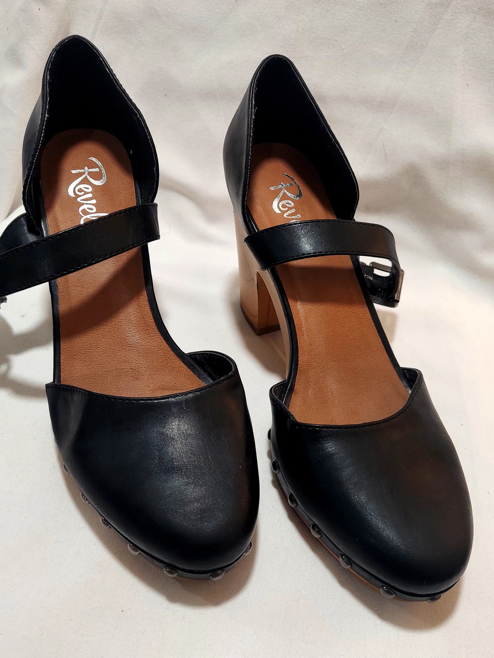 Revel Black Mary Jane Block Heel Shoes Like New